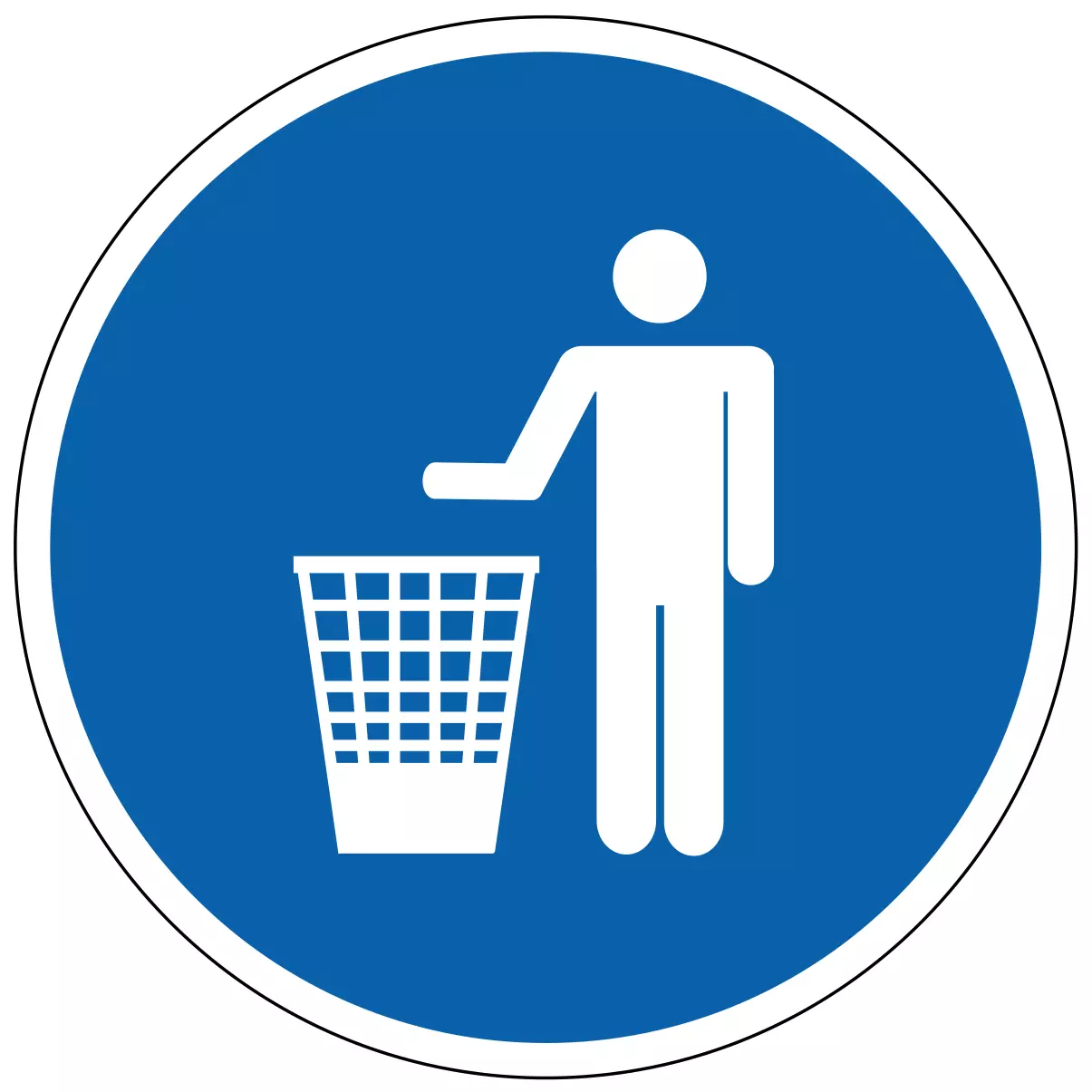 Utilisation des poubelles - étiquettes et panneaux d'obligation et de consigne