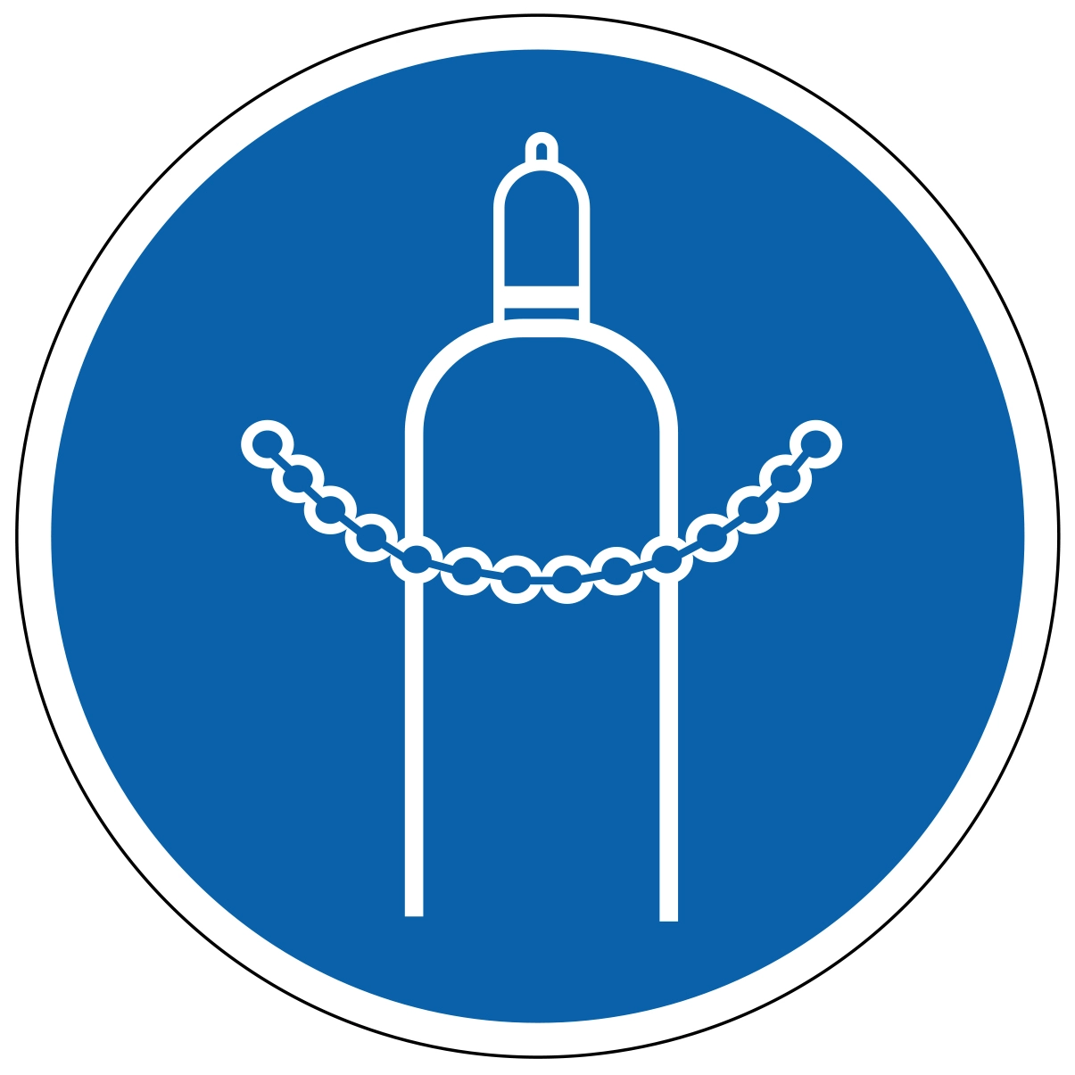 Chaînes pour bouteilles de gaz obligatoires - étiquettes et panneaux d'obligation et de consigne