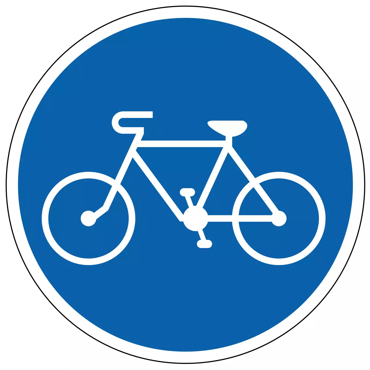 Piste cyclable - étiquettes et panneaux d'obligation et de consigne