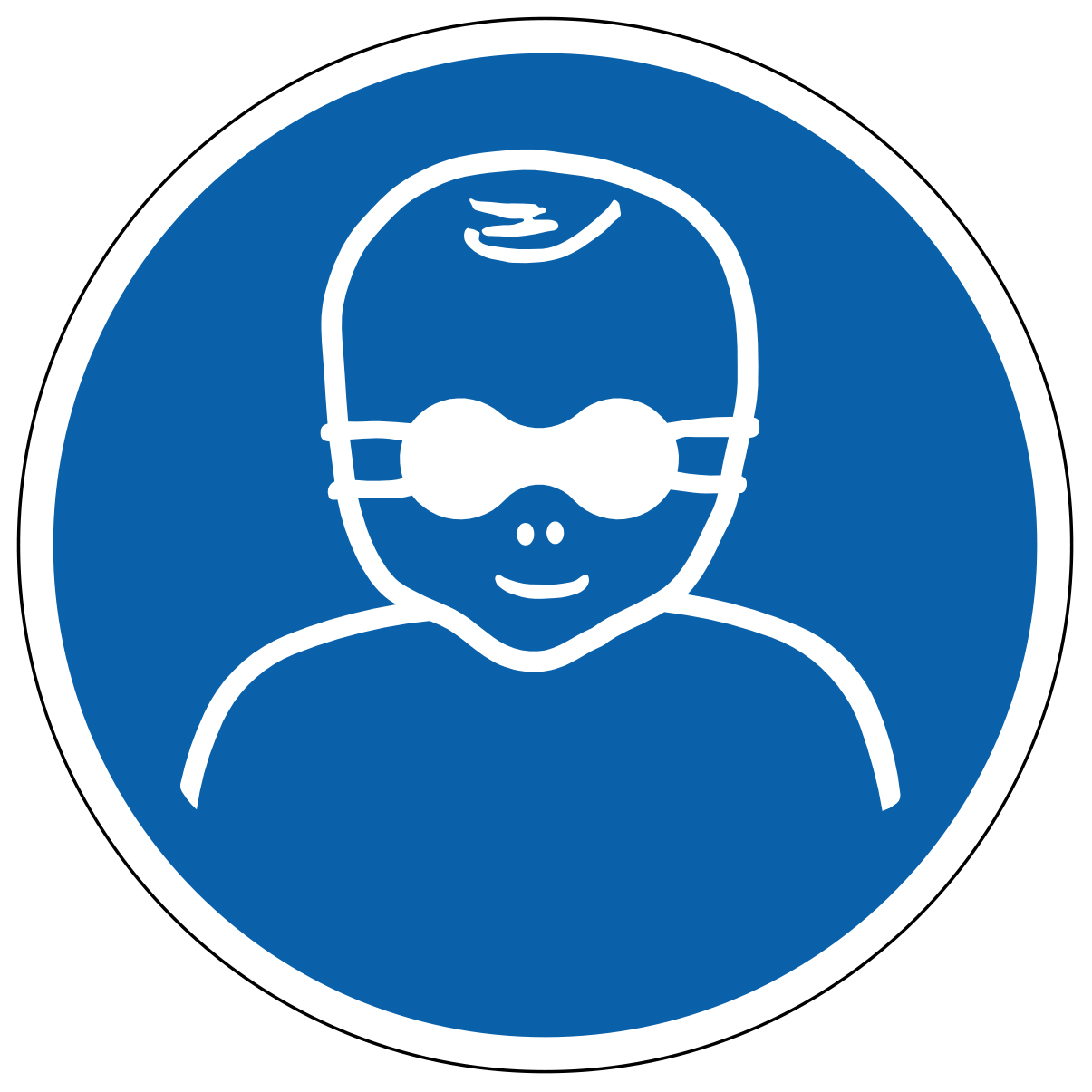 Protection opaque des yeux obligatoire pour les enfants en bas âge - étiquettes et panneaux d'obligation et de consigne