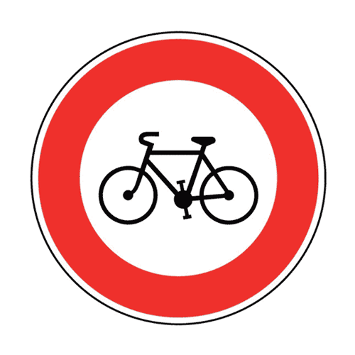 Panneau accès interdit aux cycles B9b