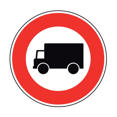 Panneau accès interdit aux transports de marchandises B8