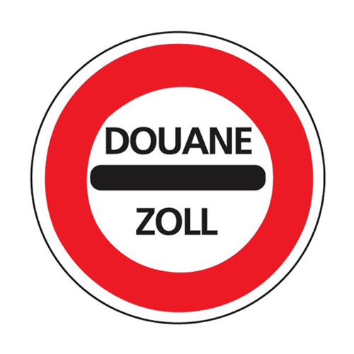 Panneau arrêt au poste de douane B4