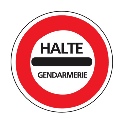 Panneau halte gendarmerie B5a
