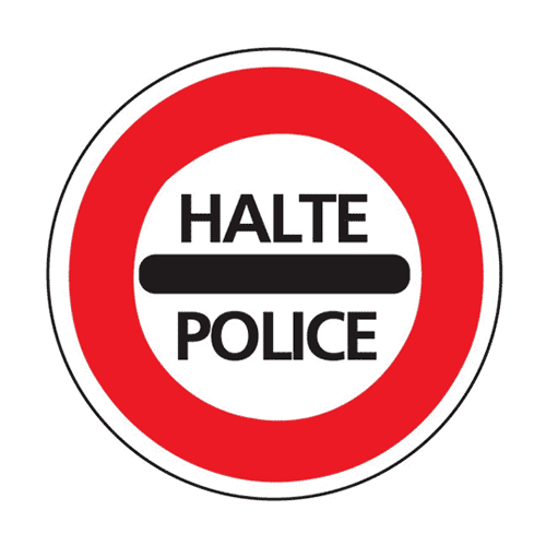 Panneau halte police B5b