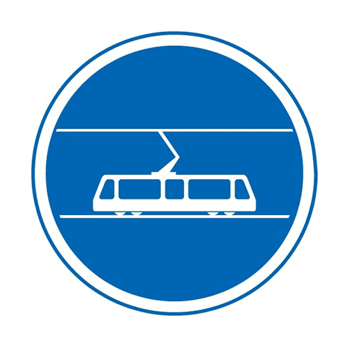 Panneau voie réservée aux tramways B27b