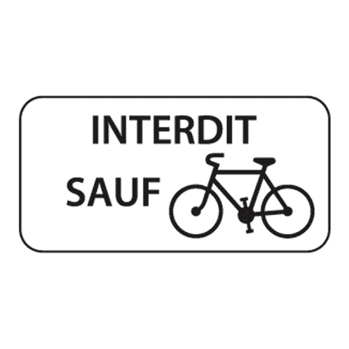 Panonceau interdit sauf cycles M9v1