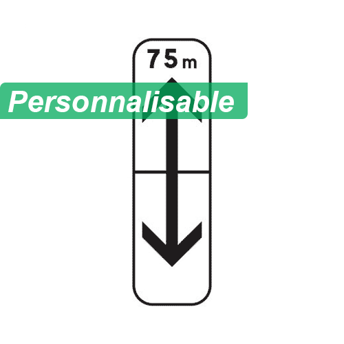 Panonceau rappel de section et distance de stationnement et d’arrêt M8cbis