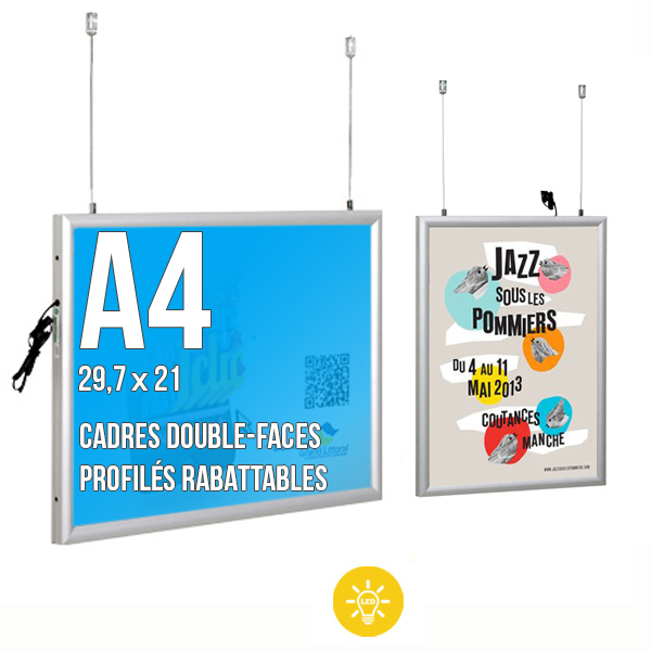Cadres Clic-Clac LED double-faces Suspendus