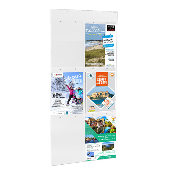 Panneaux plexiglass multi-visuels A4 suspension plafond ou fixation murale