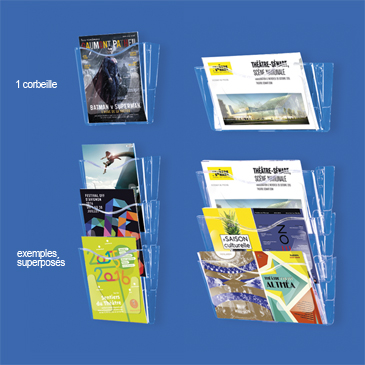 Présentoirs muraux à brochures superposables