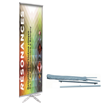 Roll-up / enrouleur, télescopique, hauteur réglable, simple-face