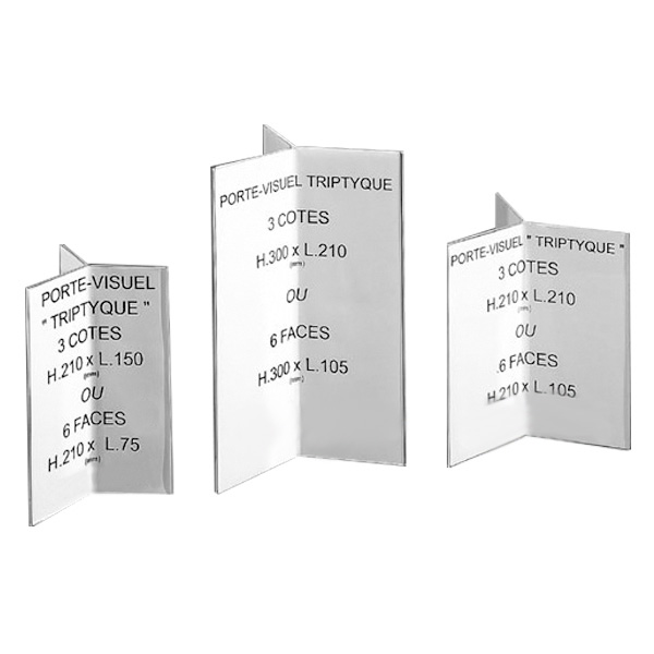 Porte-visuels / Porte-menus triptyques