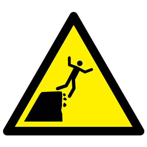 Danger bord de la falaise instable