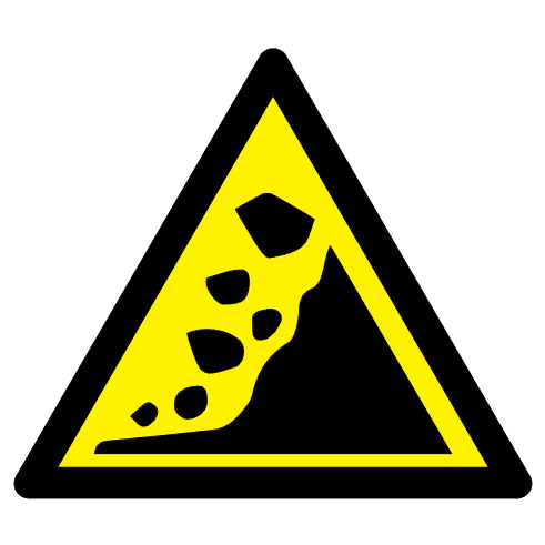 Danger zone de glissement de terrain