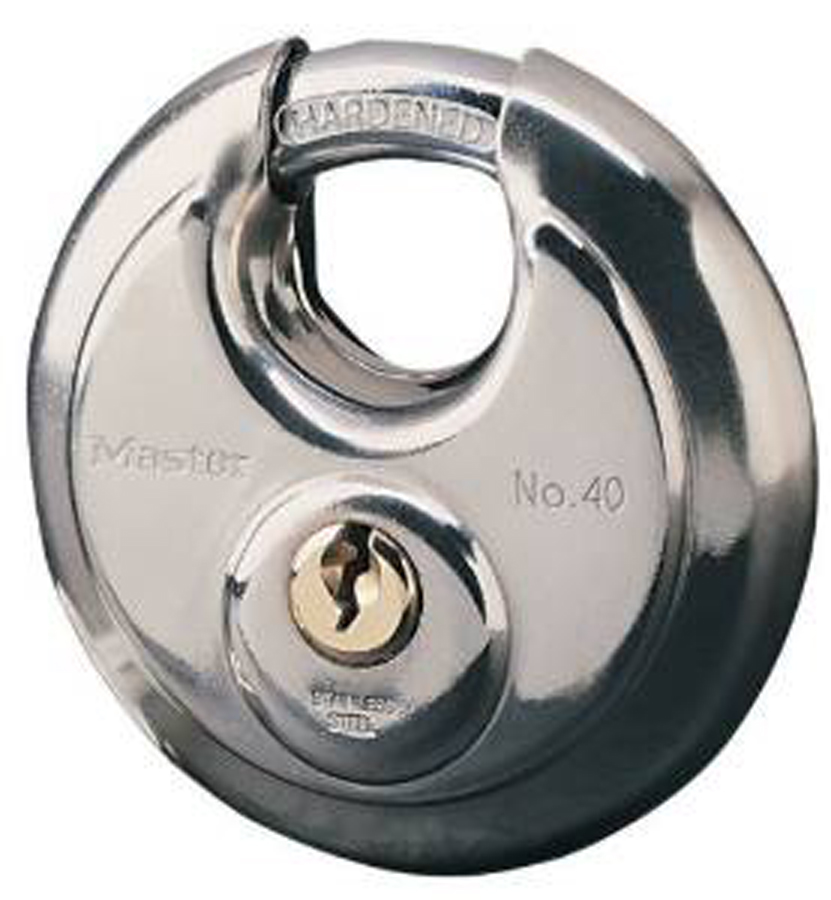 Cadenas disque Marin avec Clé, Gris, 9,6 x 7 x 2,8 cm- Master Lock- Preventimark