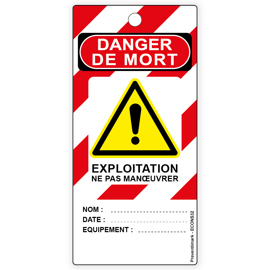 Danger de mort Rouge - Blanc