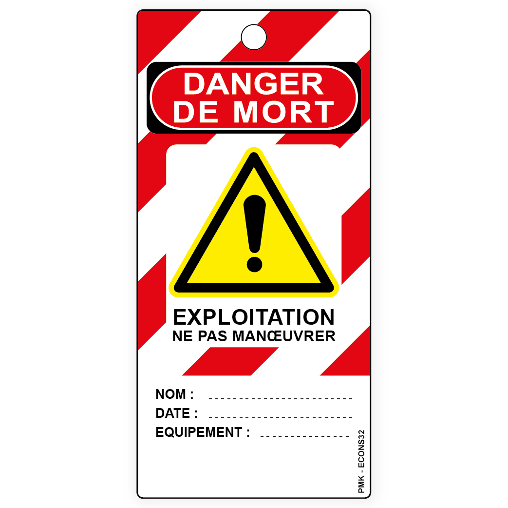 Danger de mort Rouge - Blanc