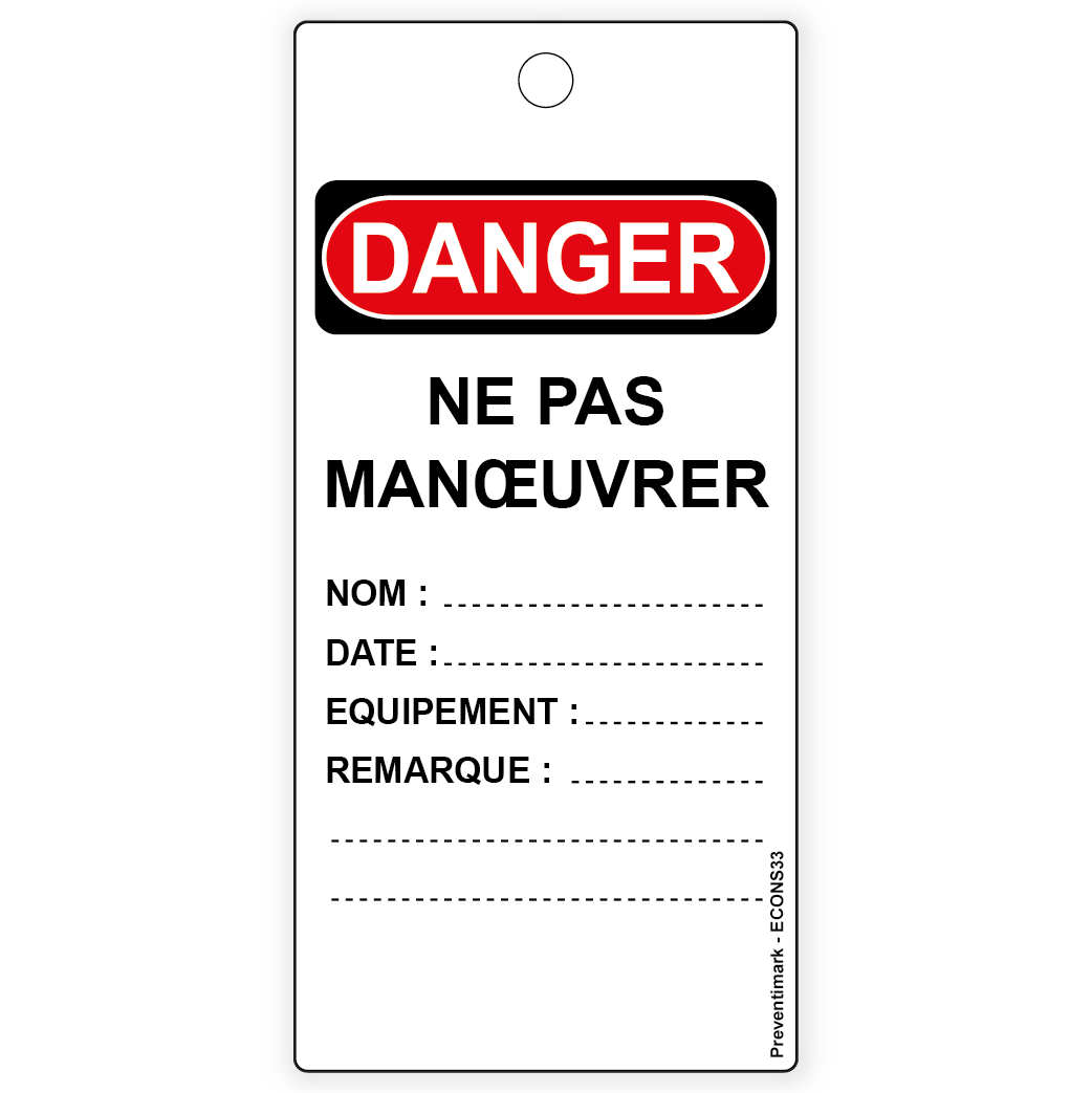 Danger ne pas manoeuvrer