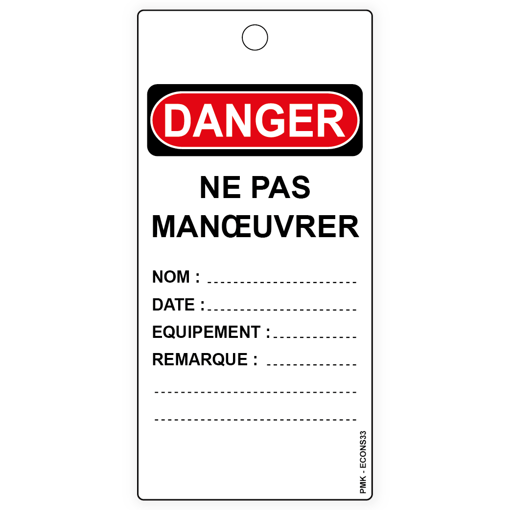 Danger ne pas manoeuvrer