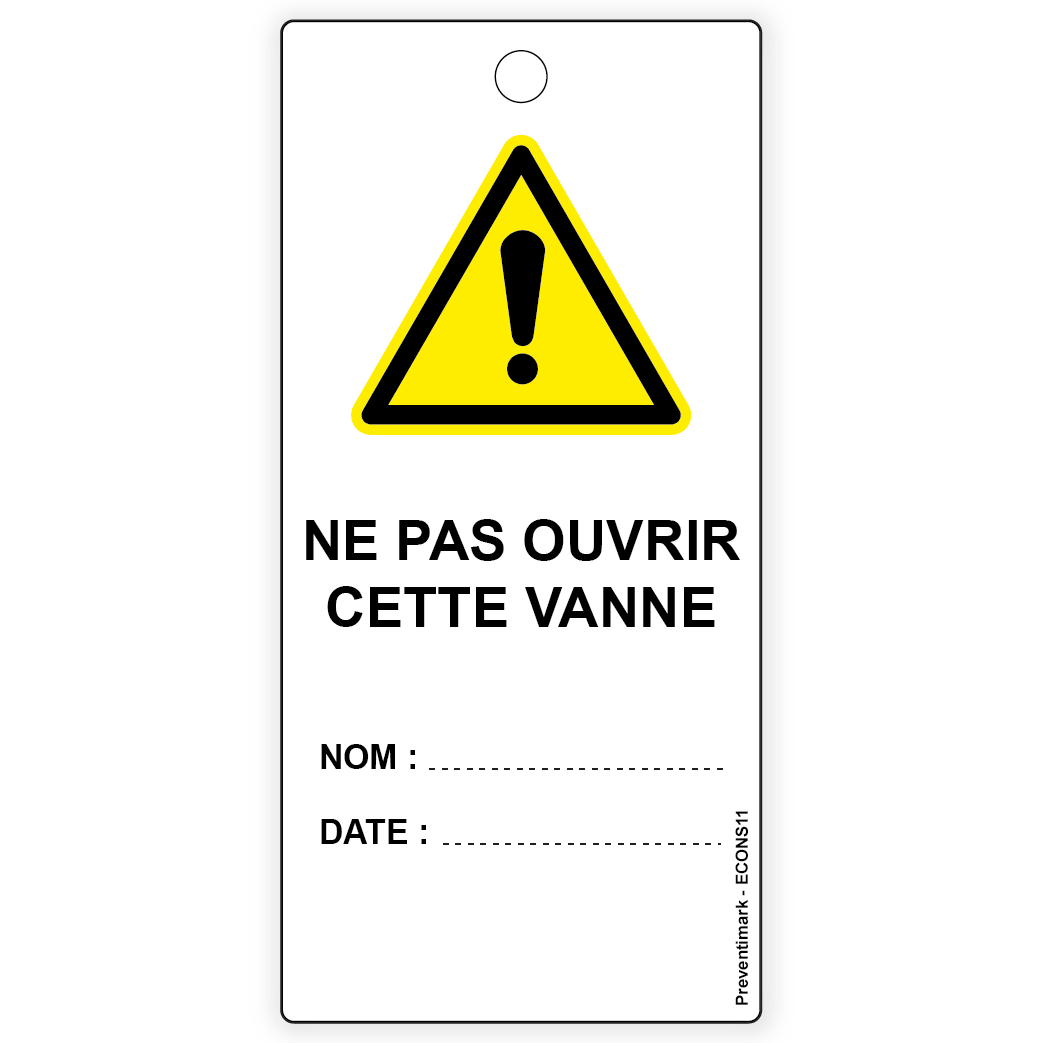 Ne pas ouvrir cette vanne