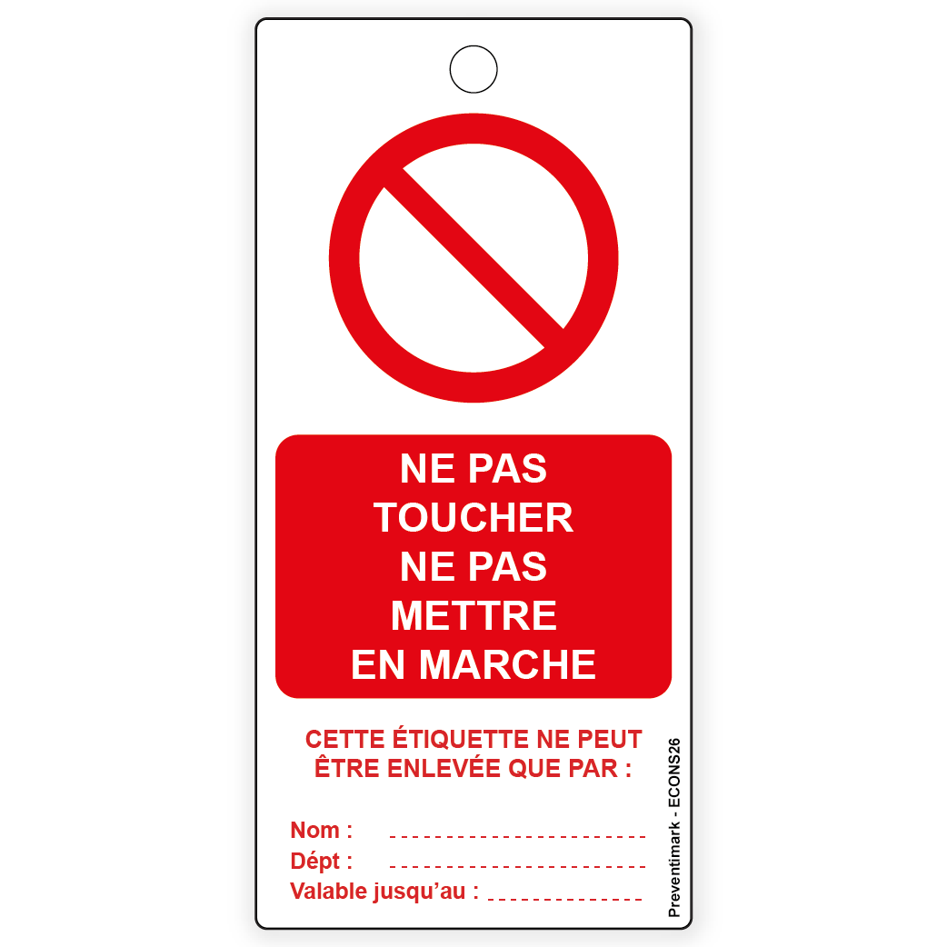 Ne pas toucher ne pas mettre en marche