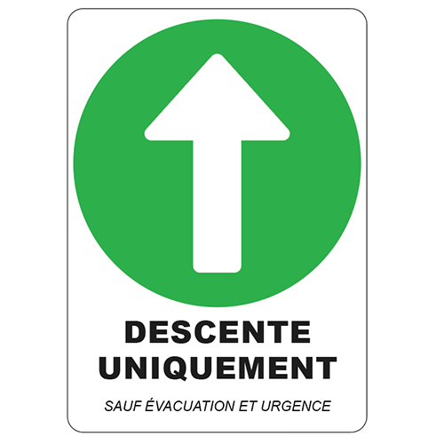 Marquage au sol adhésif-étiquette descente uniquement