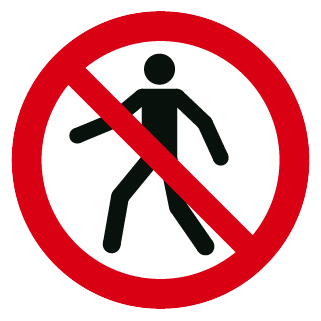 Interdit aux piétons - étiquettes et panneaux d'interdiction et de restriction