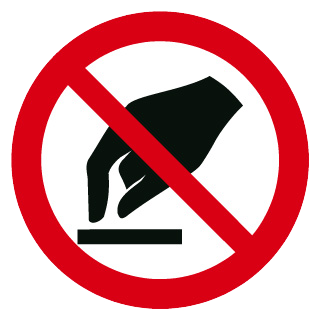 Interdiction de toucher - étiquettes et panneaux d'interdiction et de restriction
