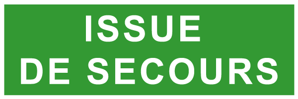 Issue de secours - E205 - étiquettes et panneaux d'évacuation, de sauvetage et de secours - texte horizontal