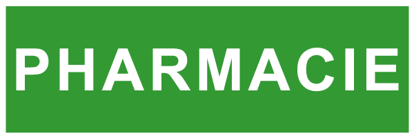 Pharmacie - E210 - étiquettes et panneaux d'évacuation, de sauvetage et de secours - texte horizontal
