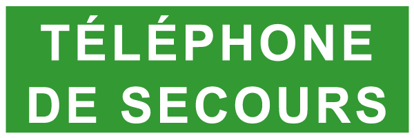 Téléphone de secours - E218 - étiquettes et panneaux d'évacuation, de sauvetage et de secours - texte horizontal