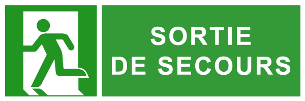 Sortie de secours - E221 - étiquettes et panneaux d'évacuation, de sauvetage et de secours - paysage