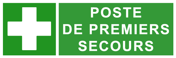 Poste de premiers secours - E228 - étiquettes et panneaux d'évacuation, de sauvetage et de secours - paysage