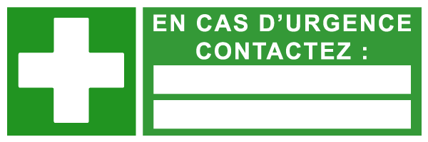 En cas d'urgence contactez - E229 - étiquettes et panneaux d'évacuation, de sauvetage et de secours - paysage