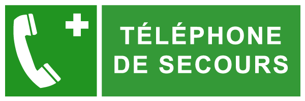 Téléphone de secours - E231 - étiquettes et panneaux d'évacuation, de sauvetage et de secours - paysage