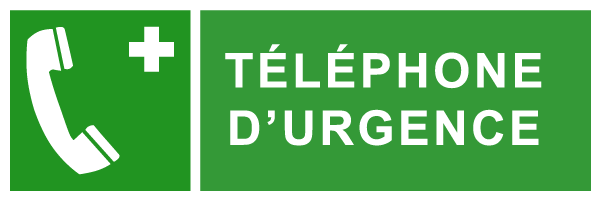 Téléphone d'urgence - E232 - étiquettes et panneaux d'évacuation, de sauvetage et de secours - paysage