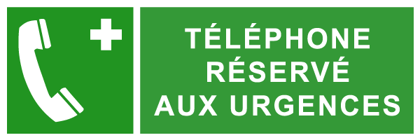 Téléphone réservé aux urgences - E233 - étiquettes et panneaux d'évacuation, de sauvetage et de secours - paysage