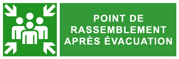 Point de rassemblement après évacuation - E236 - étiquettes et panneaux d'évacuation, de sauvetage et de secours - paysage