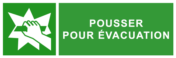 Pousser pour évacuation - E242 - étiquettes et panneaux d'évacuation, de sauvetage et de secours - paysage