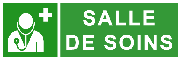 Salle de soins - E245 - étiquettes et panneaux d'évacuation, de sauvetage et de secours - paysage