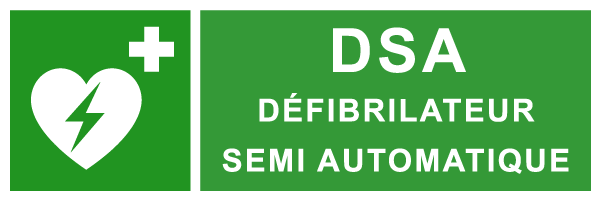 DSA Défibrillateur semi automatique - E247 - étiquettes et panneaux d'évacuation, de sauvetage et de secours - paysage