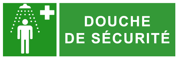 Douche de sécurité - E254 - étiquettes et panneaux d'évacuation, de sauvetage et de secours - paysage