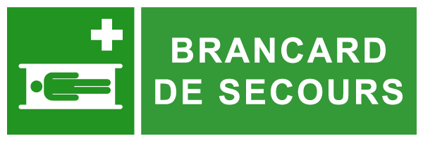 Brancard de secours - E256 - étiquettes et panneaux d'évacuation, de sauvetage et de secours - paysage