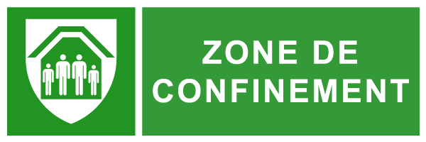 Zone de confinement - E265 - étiquettes et panneaux d'évacuation, de sauvetage et de secours - paysage