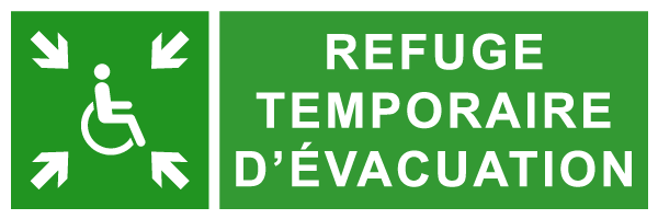 Refuge temporaire d'évacuation - E267 - étiquettes et panneaux d'évacuation, de sauvetage et de secours - paysage
