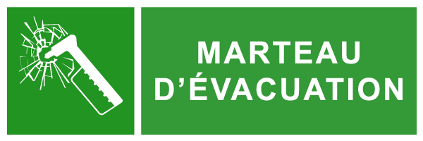 Marteau d'évacuation - E269 - étiquettes et panneaux d'évacuation, de sauvetage et de secours - paysage
