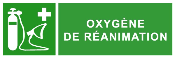 Oxygène de réanimation - E278 - étiquettes et panneaux d'évacuation, de sauvetage et de secours - paysage