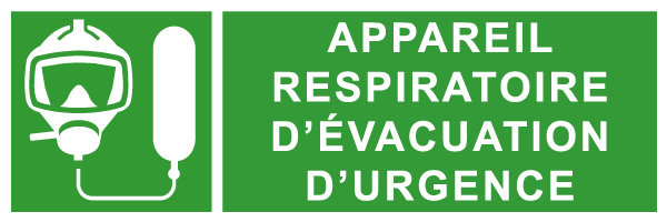 Appareil respiratoire d'évacuation d'urgence - E280 - étiquettes et panneaux d'évacuation, de sauvetage et de secours - paysage