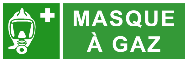 Masque à gaz - E281 - étiquettes et panneaux d'évacuation, de sauvetage et de secours - paysage